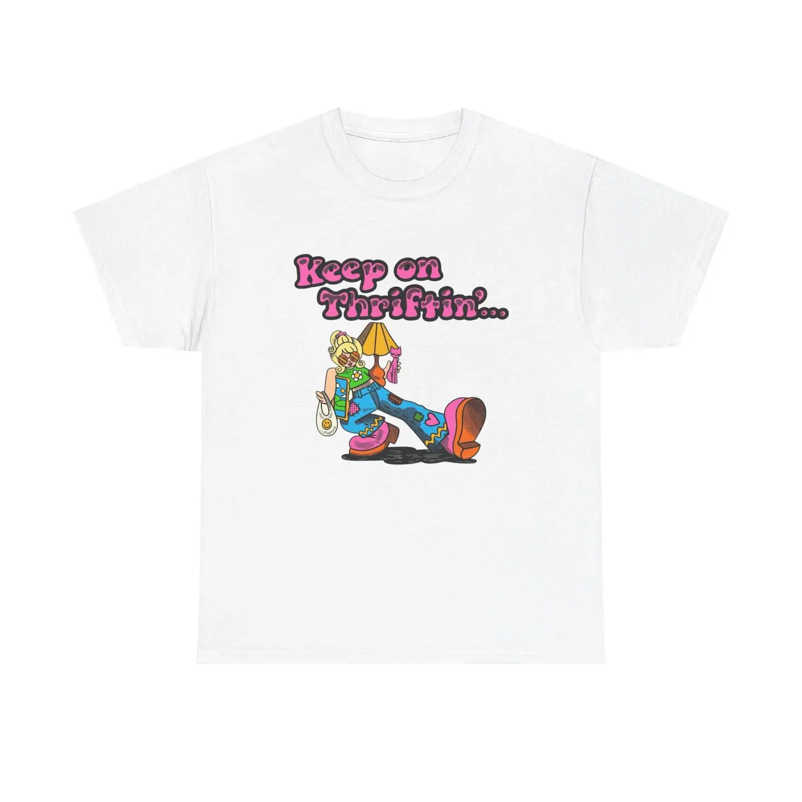 Thrift Vintage Fashion Usa - Camiseta divertida con estampado gráfico de