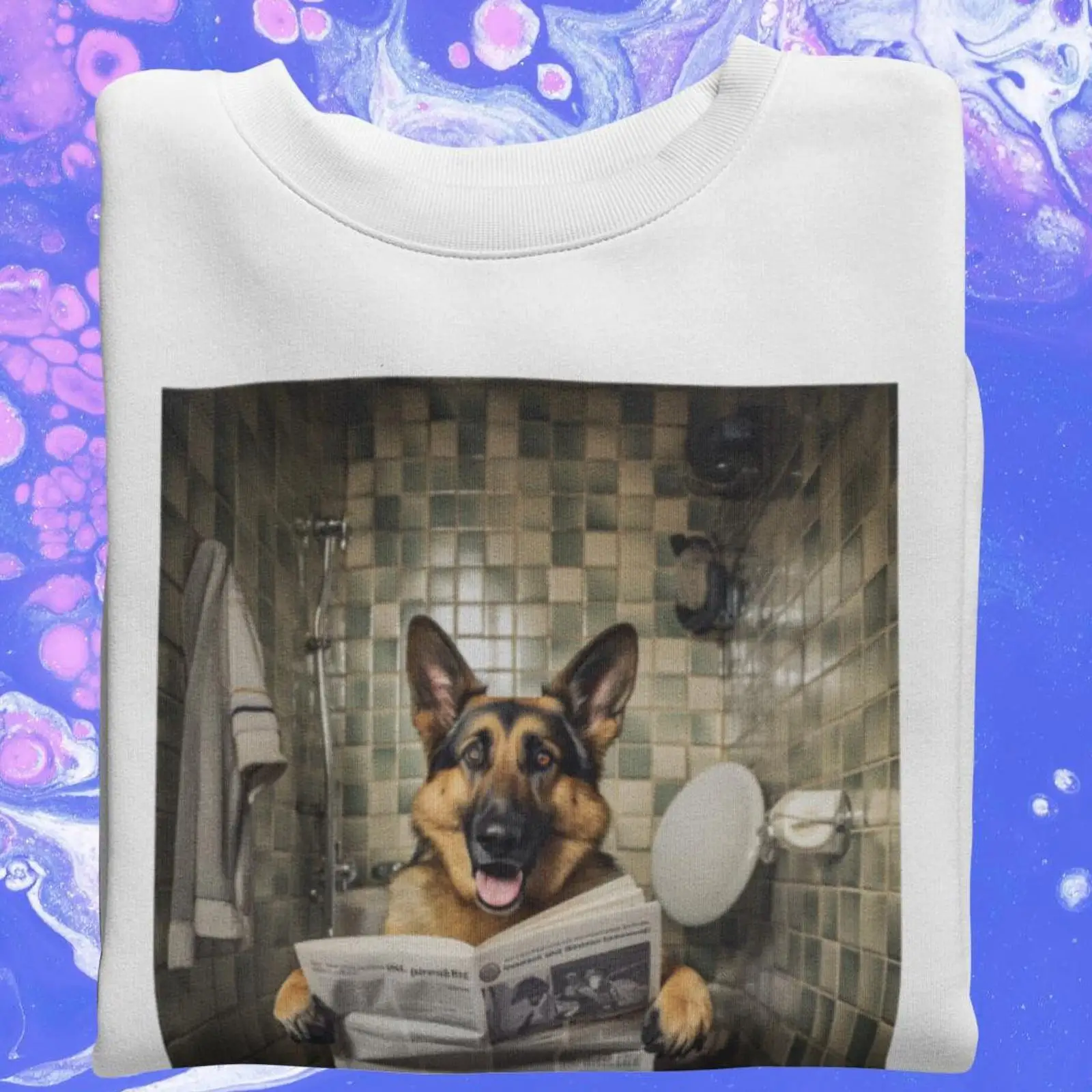 Quirky Vintage Fashion - Camiseta divertida de Pastor Alemán con