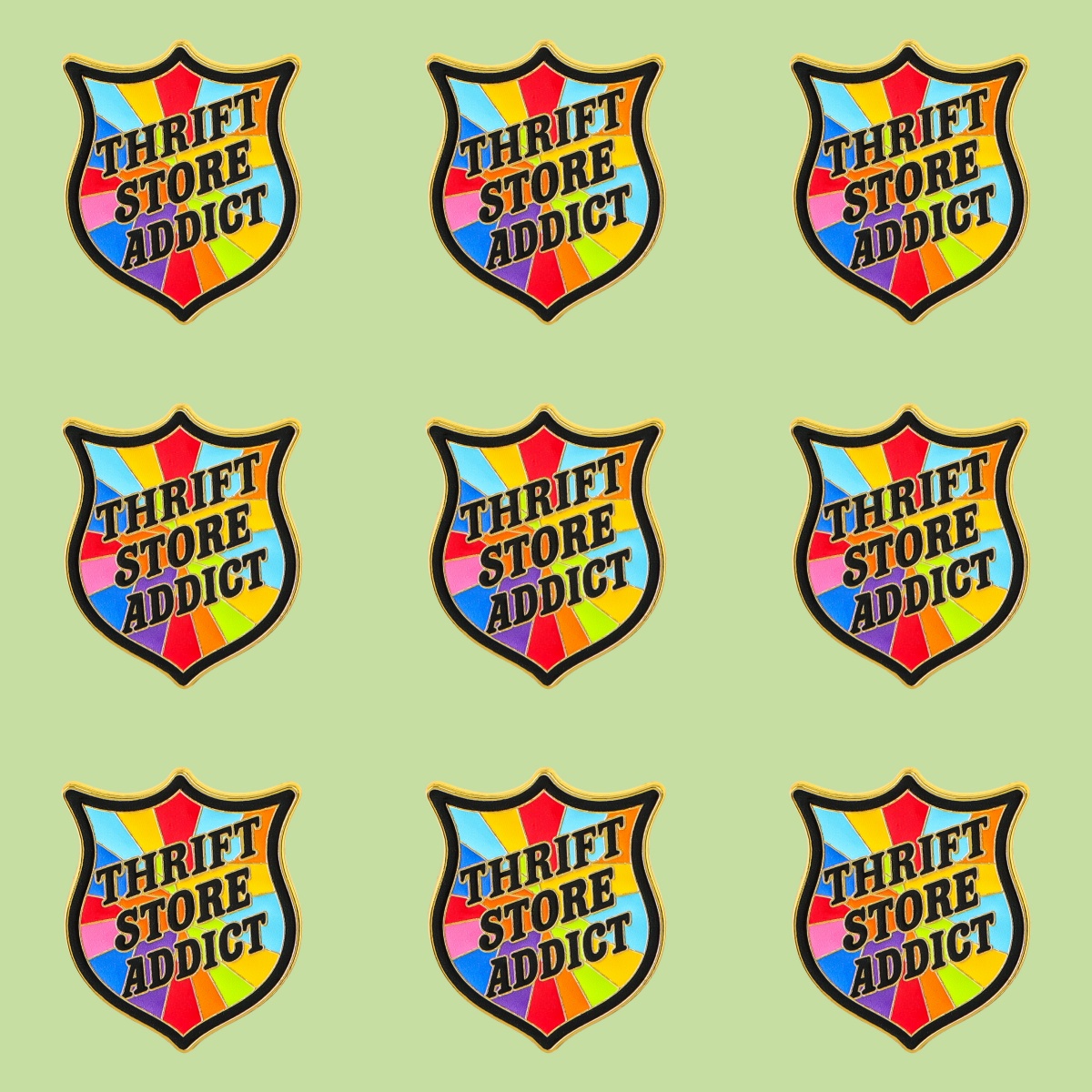 Thrift Vintage Fashion Usa - Juego de 9 broches de esmalte