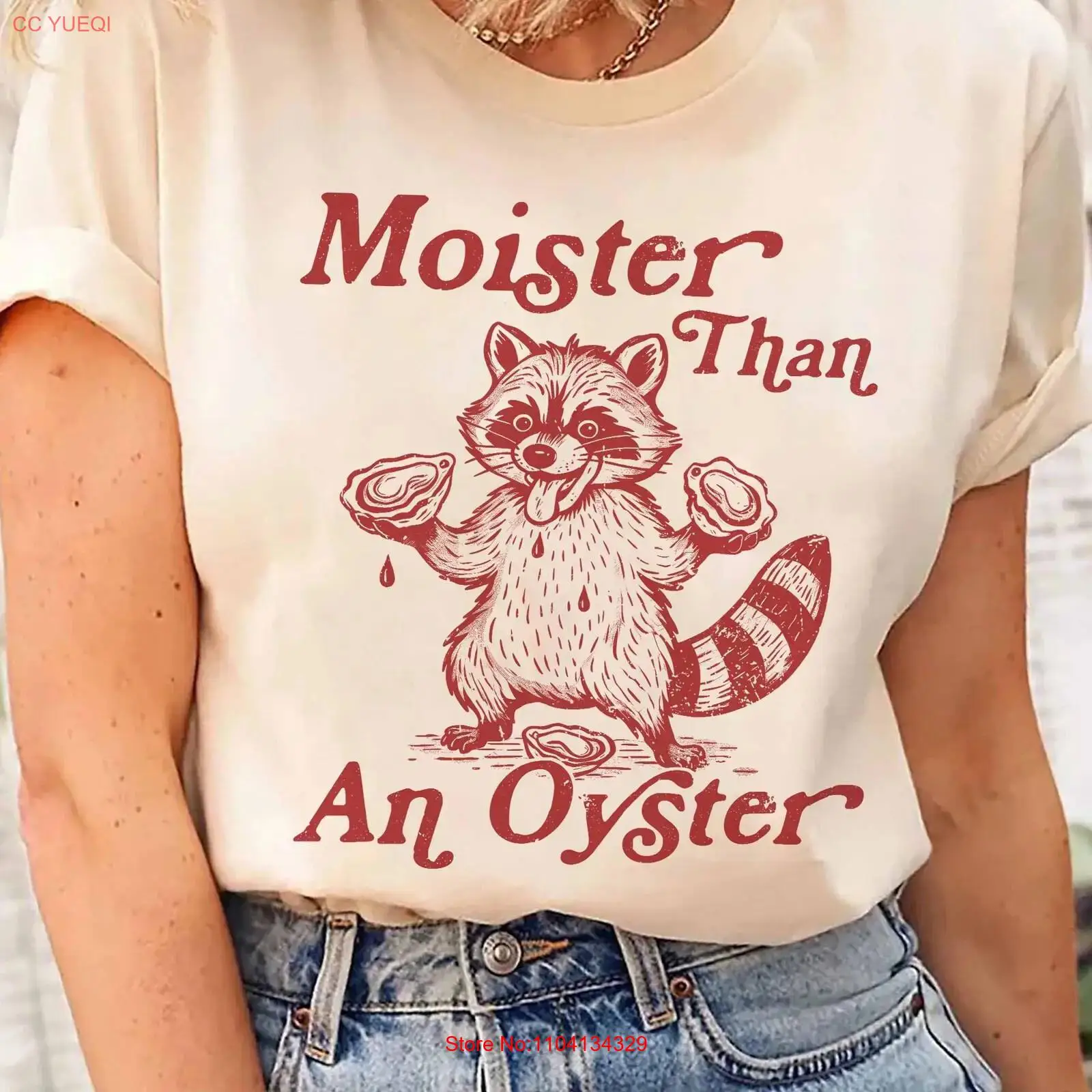 Quirky Vintage Fashion - Camiseta con diseño de Mapache, divertida