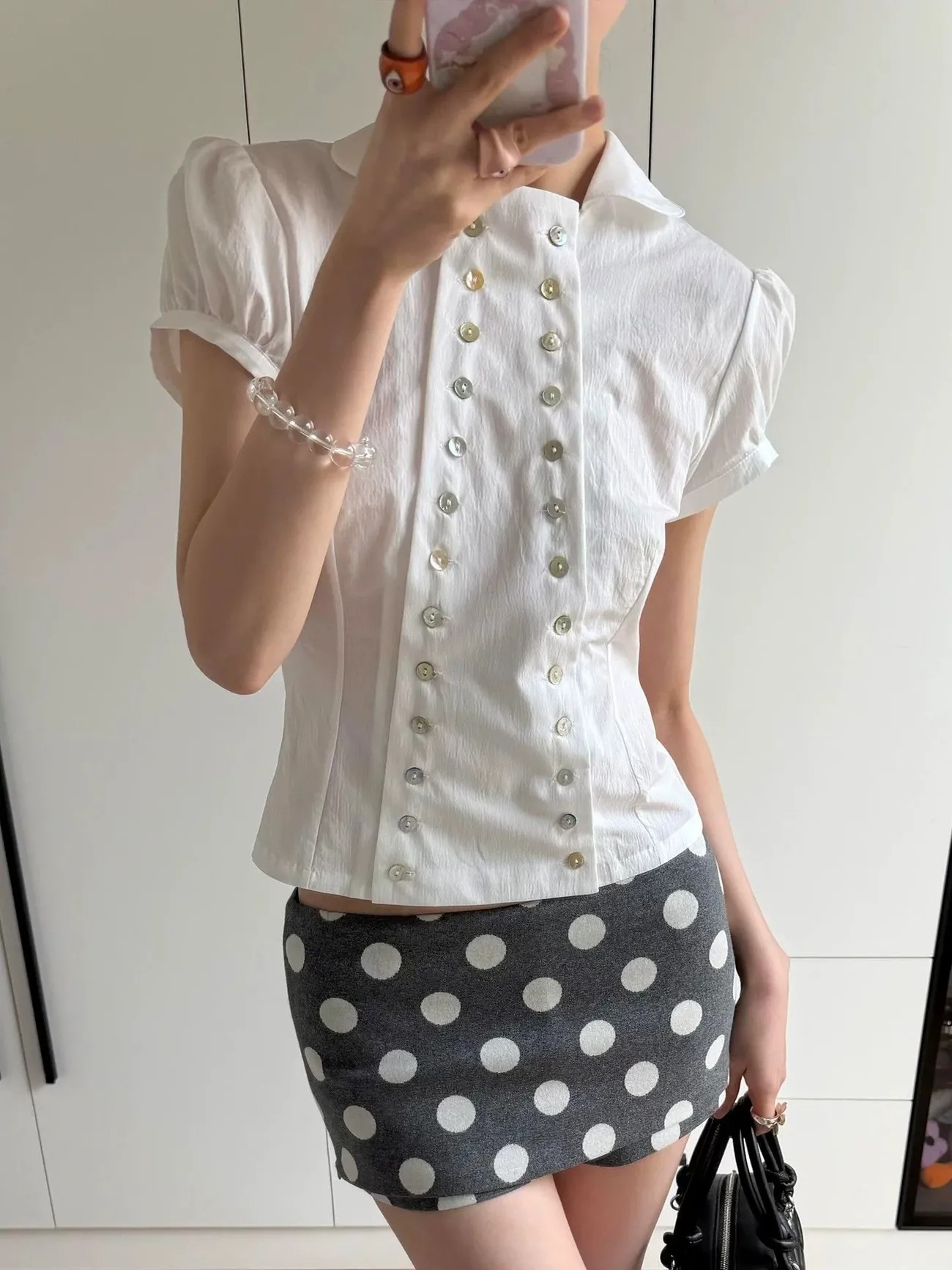 Vintage Fashion Korea - Blusa con Cuello Peter Pan, Estilo