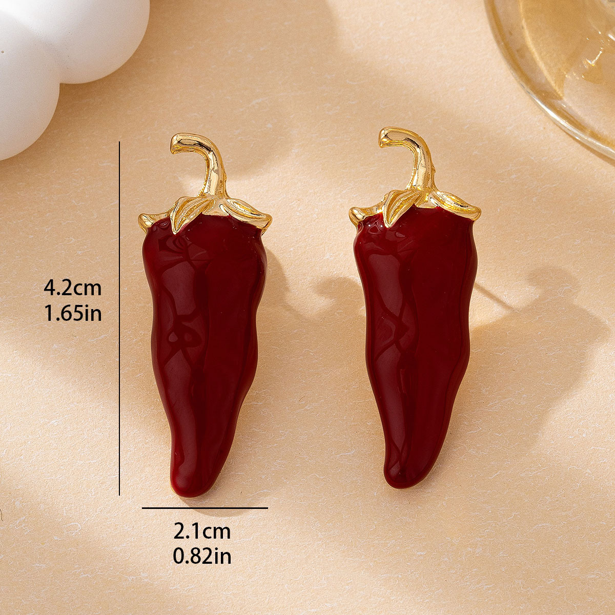 Quirky Vintage Fashion - Pendientes peculiares con pasador de Chile