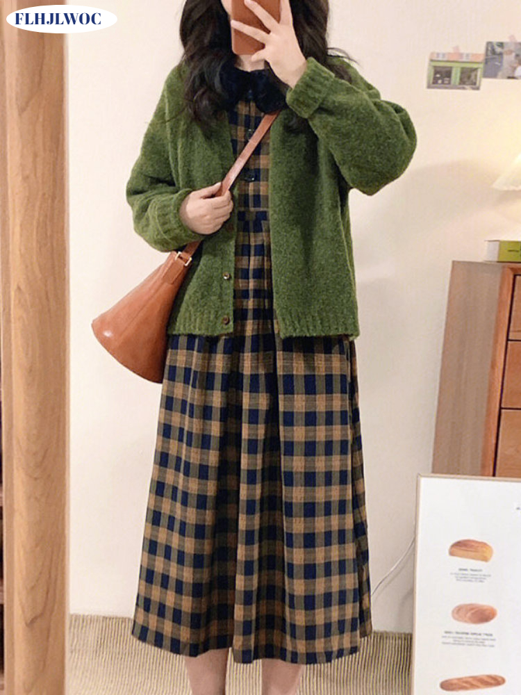 Vestidos a cuadros de café par - Vintage Fashion Korea reseña y precio