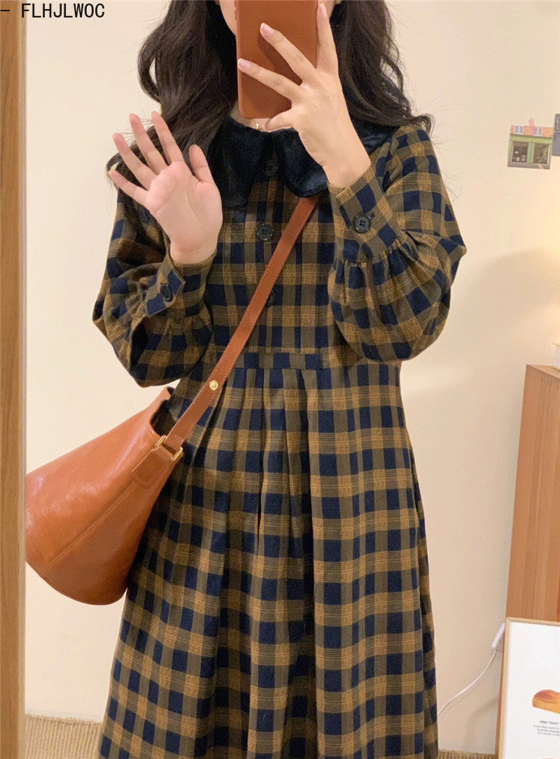 Vestidos a cuadros de café par - Vintage Fashion Korea reseña y precio
